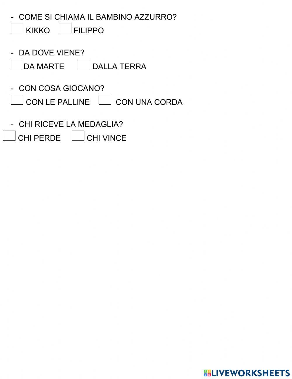 Ascolta e rispondi alle domande