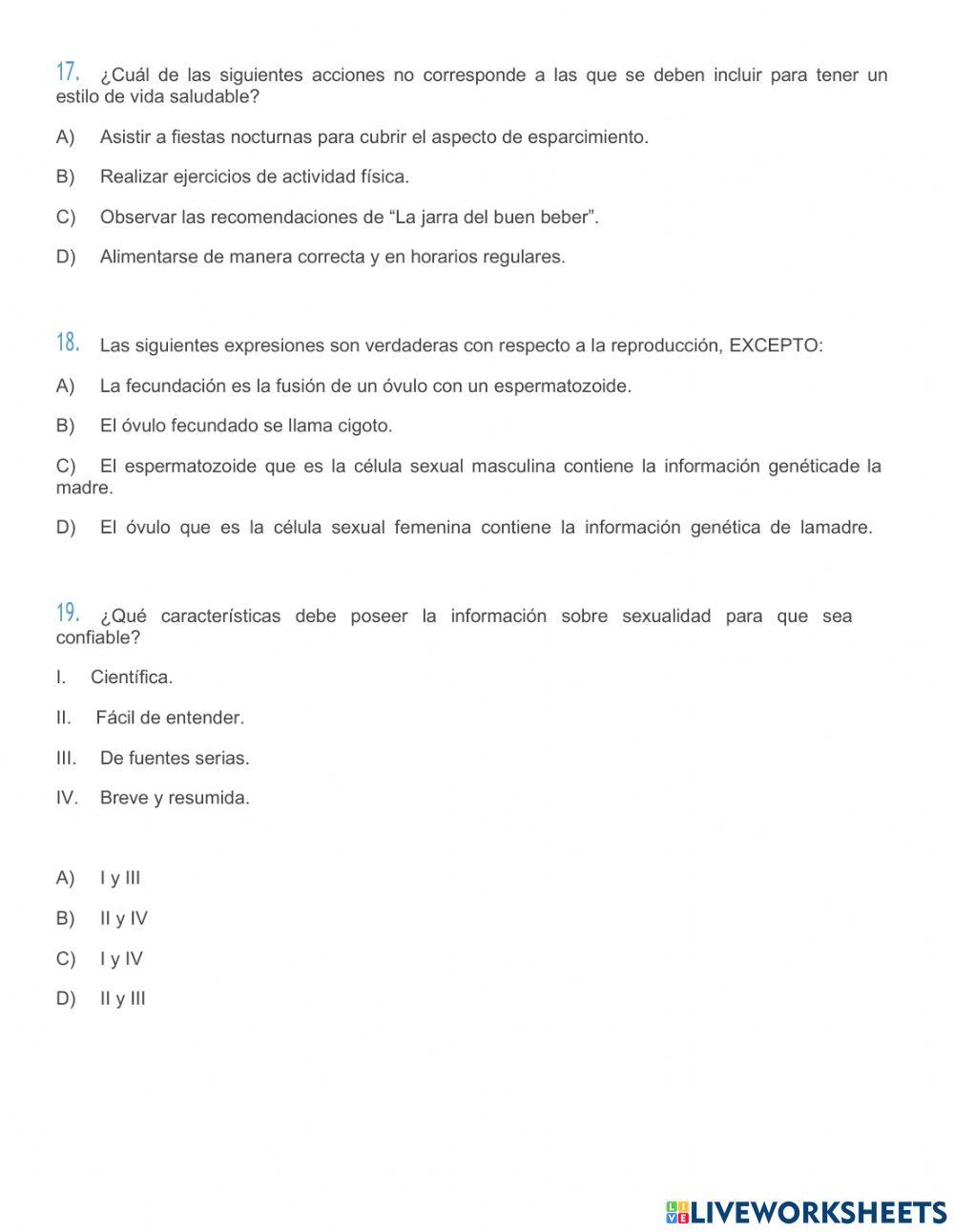 Repaso trimestre 1 CIENCIAS NATURALES 6