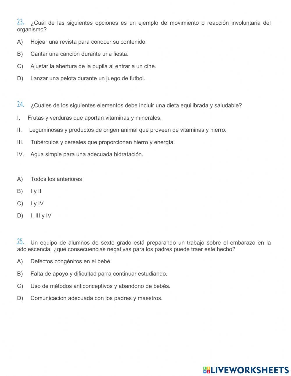 Repaso trimestre 1 CIENCIAS NATURALES 6