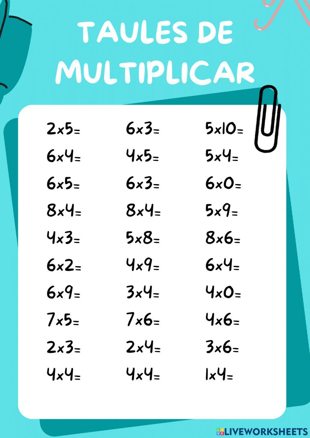 Taules de multiplicar
