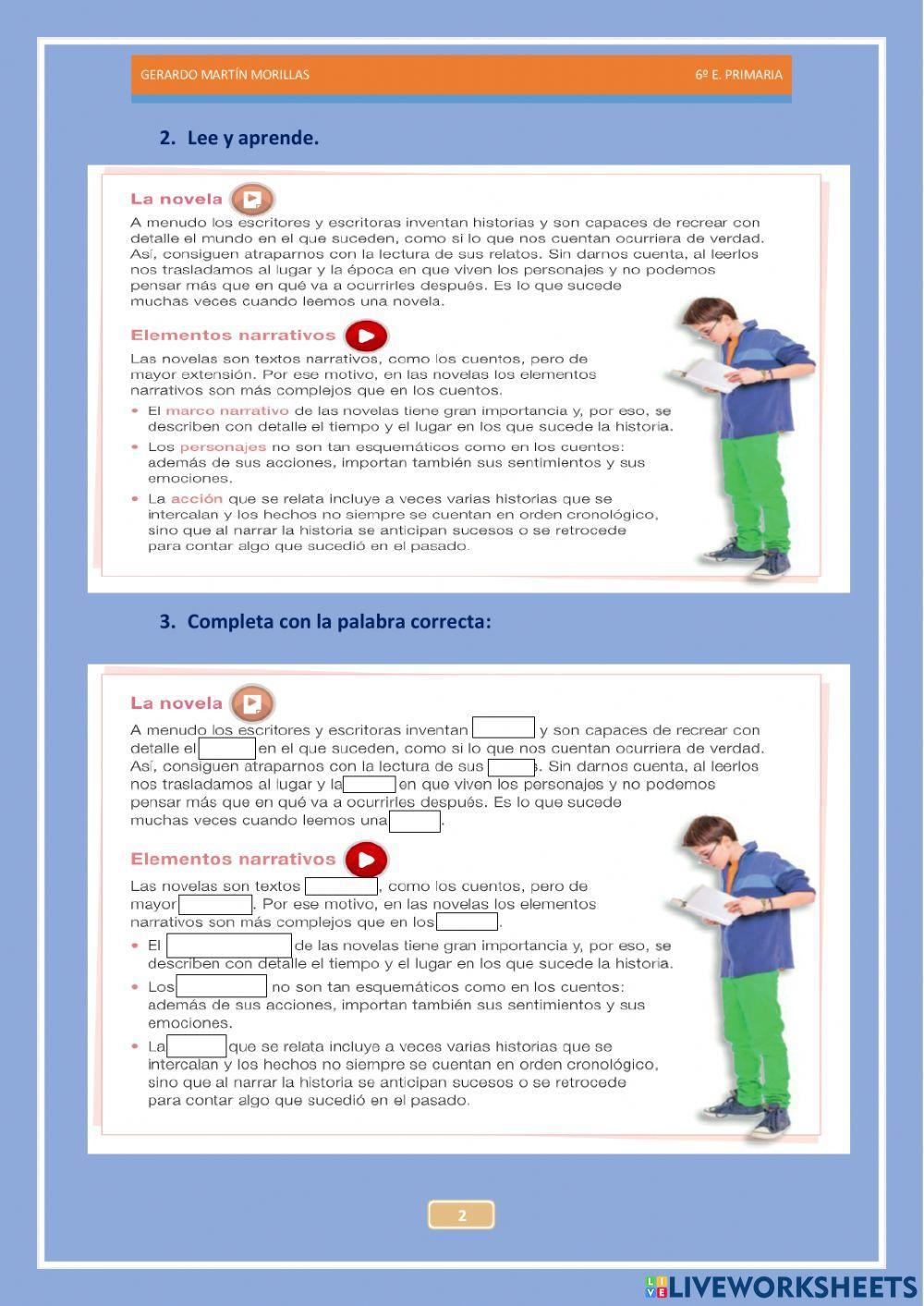 Competencia literaria. Tarea 3. 6º. Competencia literaria. Tarea 3. 6º.