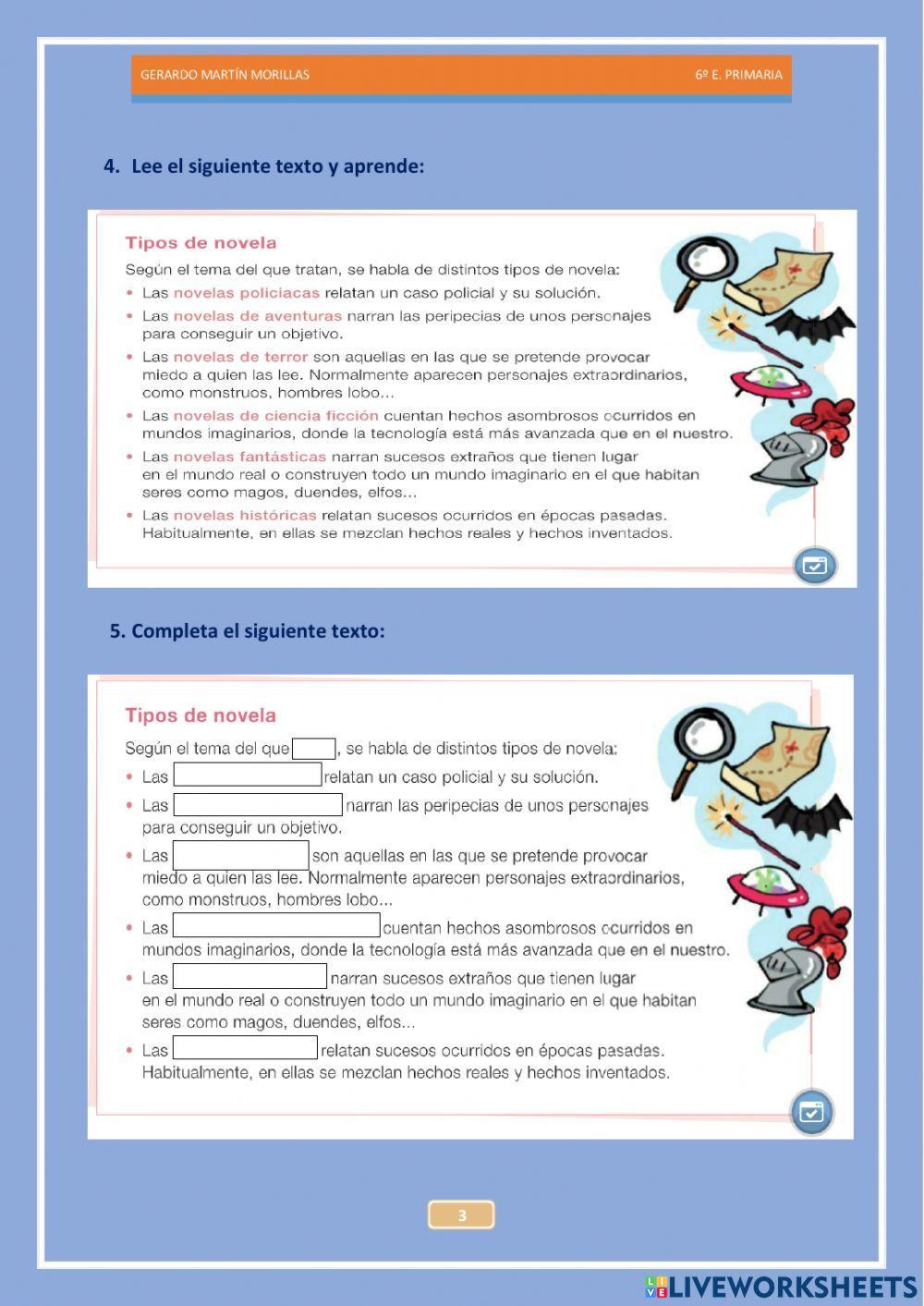 Competencia literaria. Tarea 3. 6º. Competencia literaria. Tarea 3. 6º.