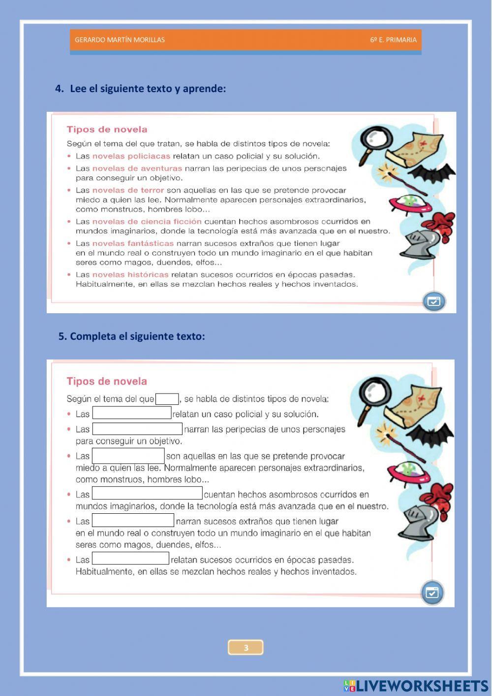 Competencia literaria. Tarea 3. 6º.