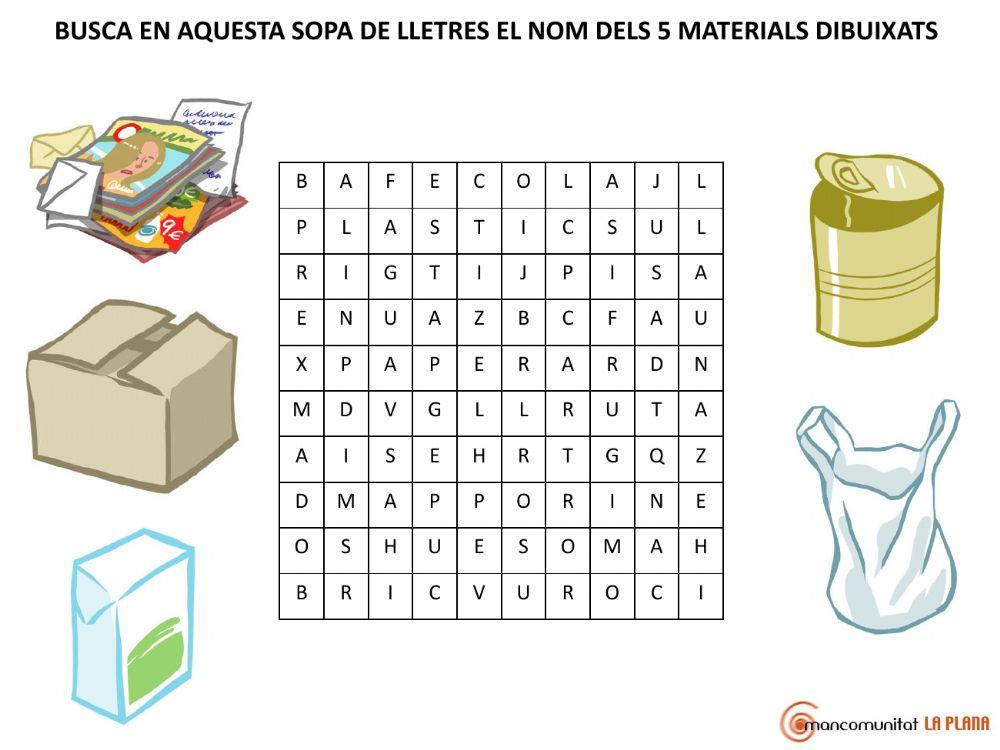 SOPA LLETRES RECICLATGE