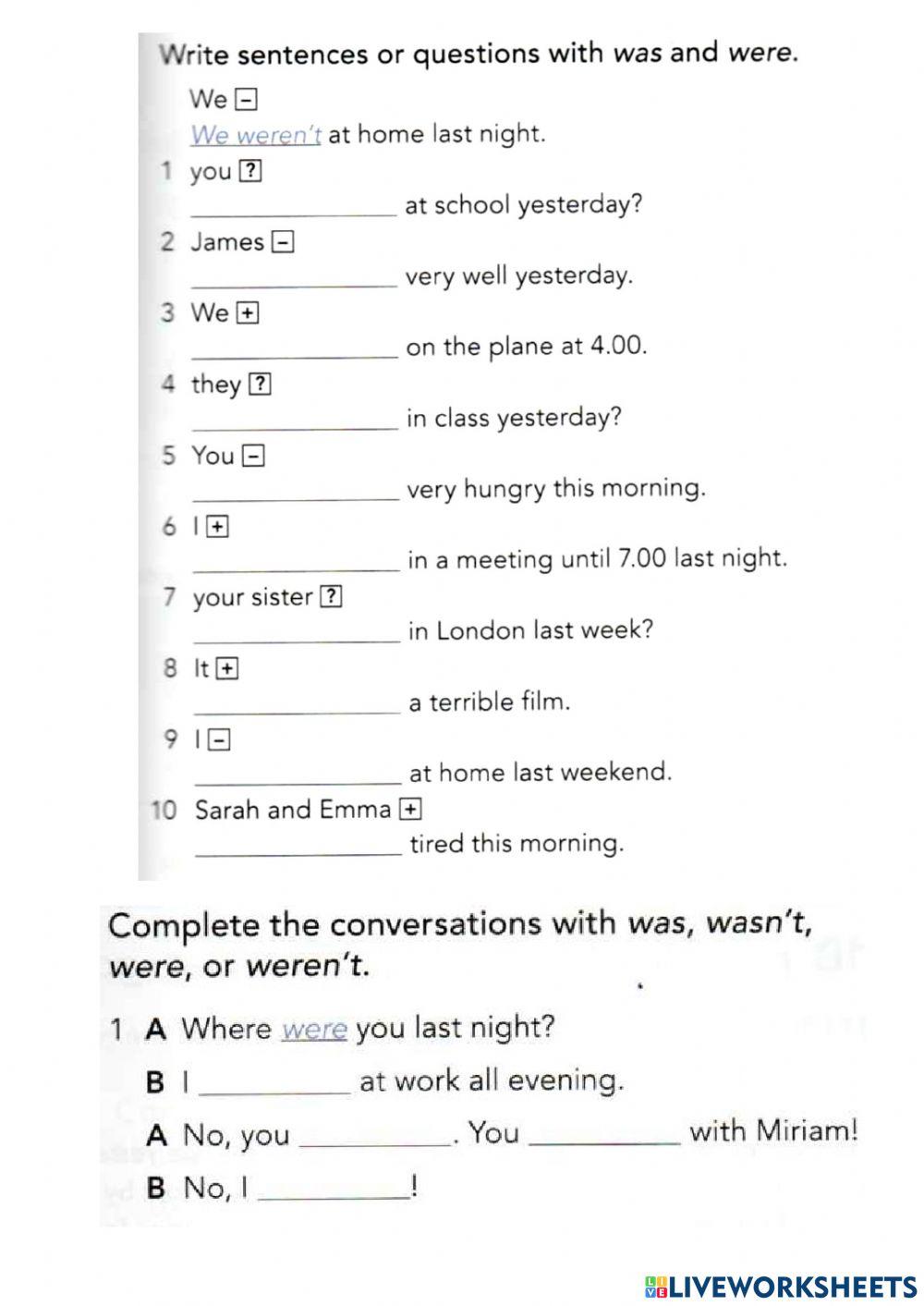 There is there are -was were