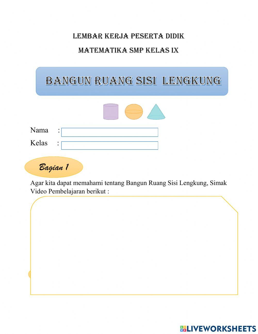 LKPD Materi Bangun Ruang Sisi Lengkung