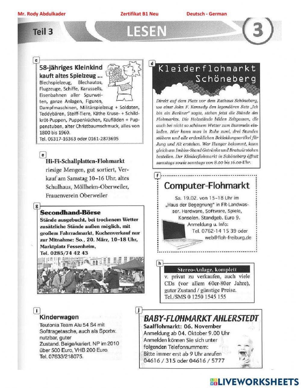 Zertifikat B1 Neu 15 Lesen 3