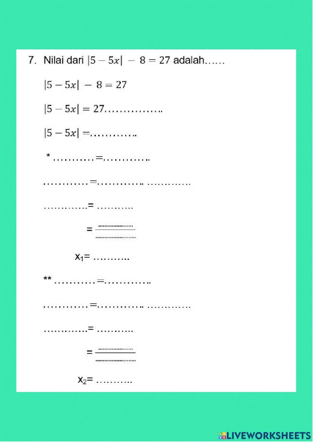 Bilangan dan nilai mutlak