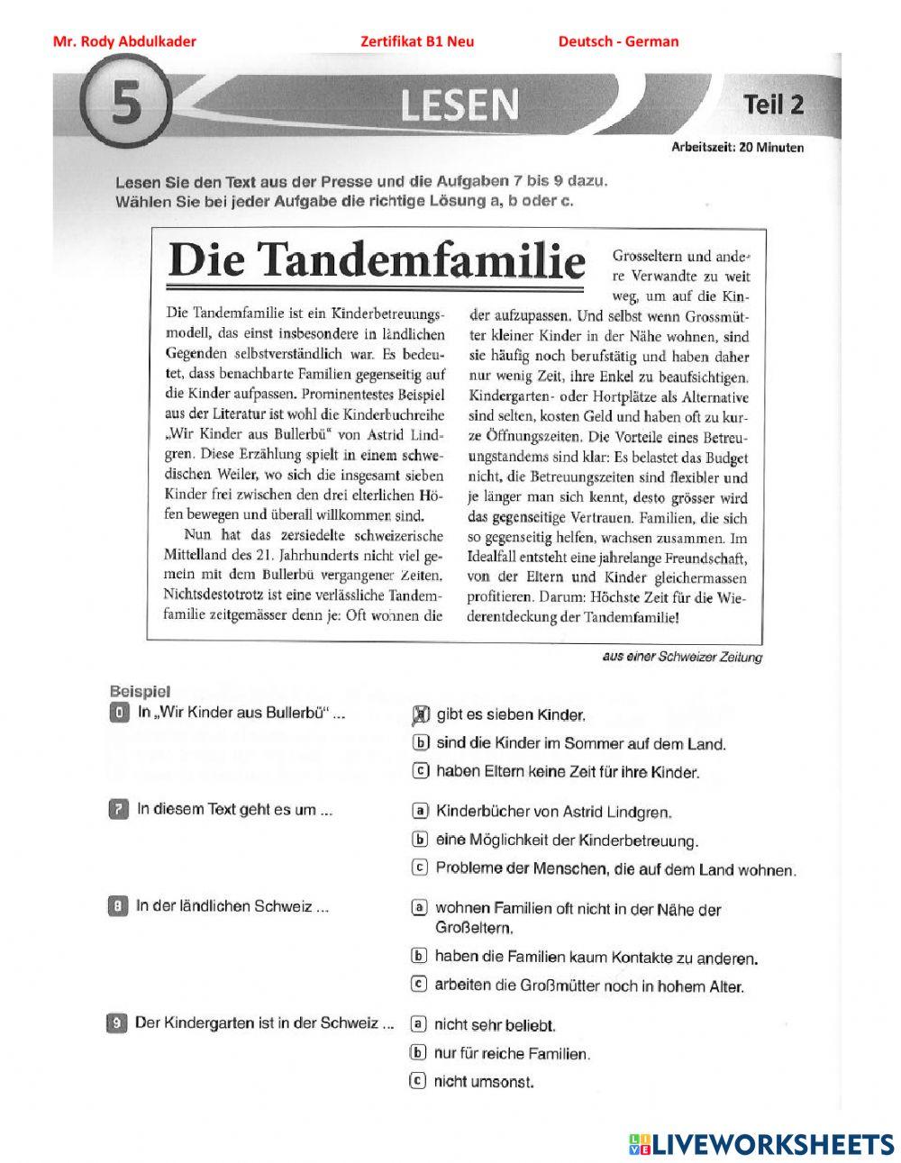 Zertifikat B1 Neu 15 Lesen 5