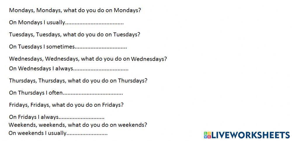 What do you do on............?