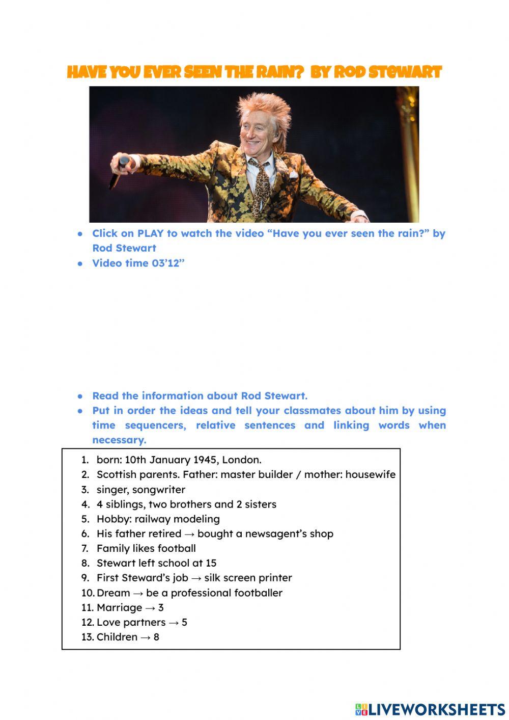 Have you ever seen the rain?