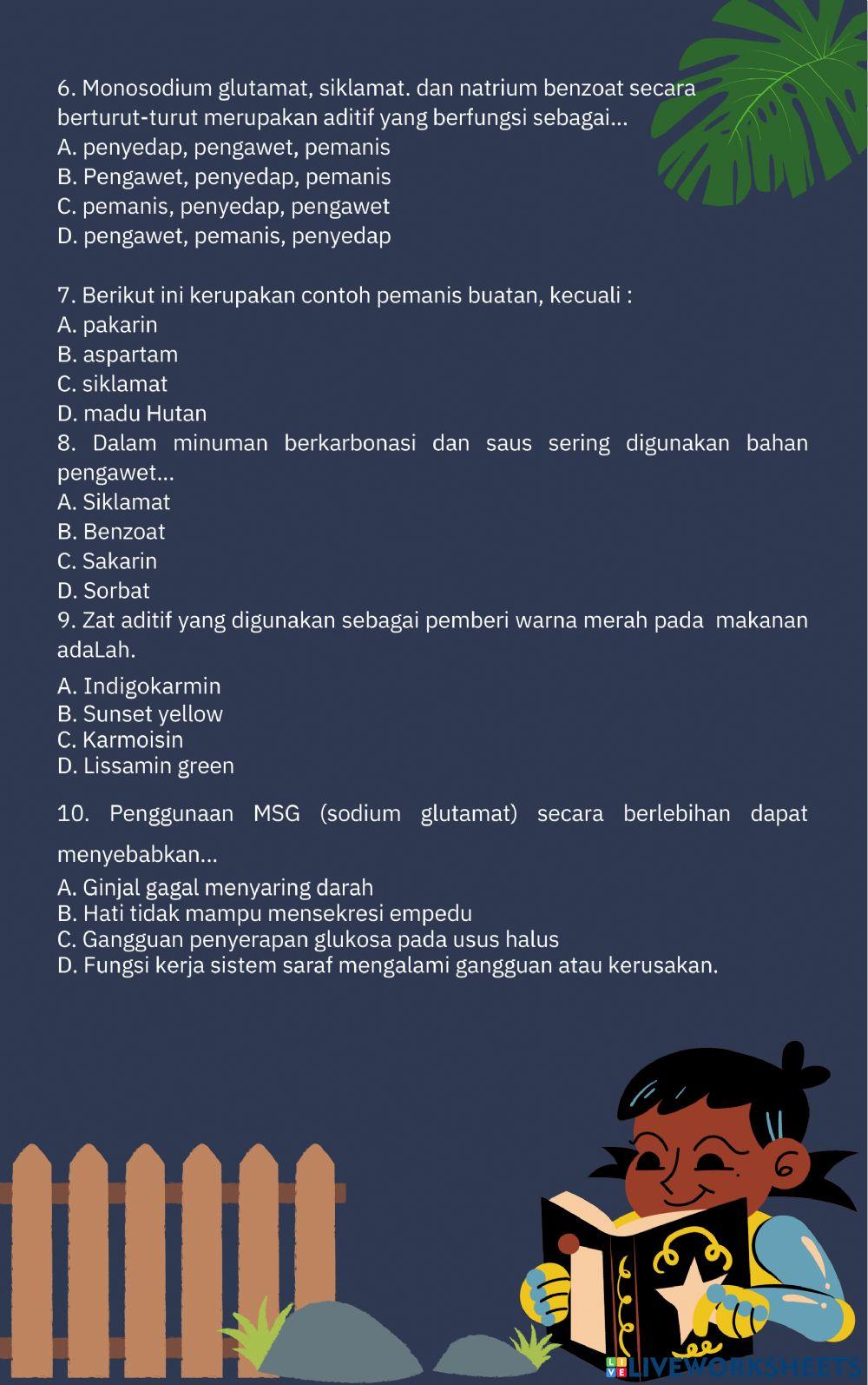 Uji kompetensi zat aditif