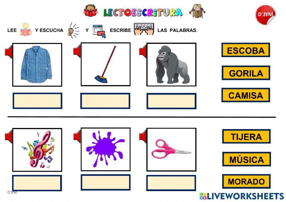 LECTO ESCRITURA - 3 SÍLABAS