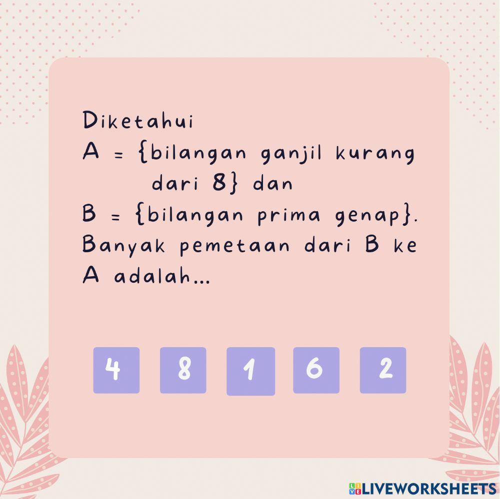 Soal pemetaan dan korespondensi