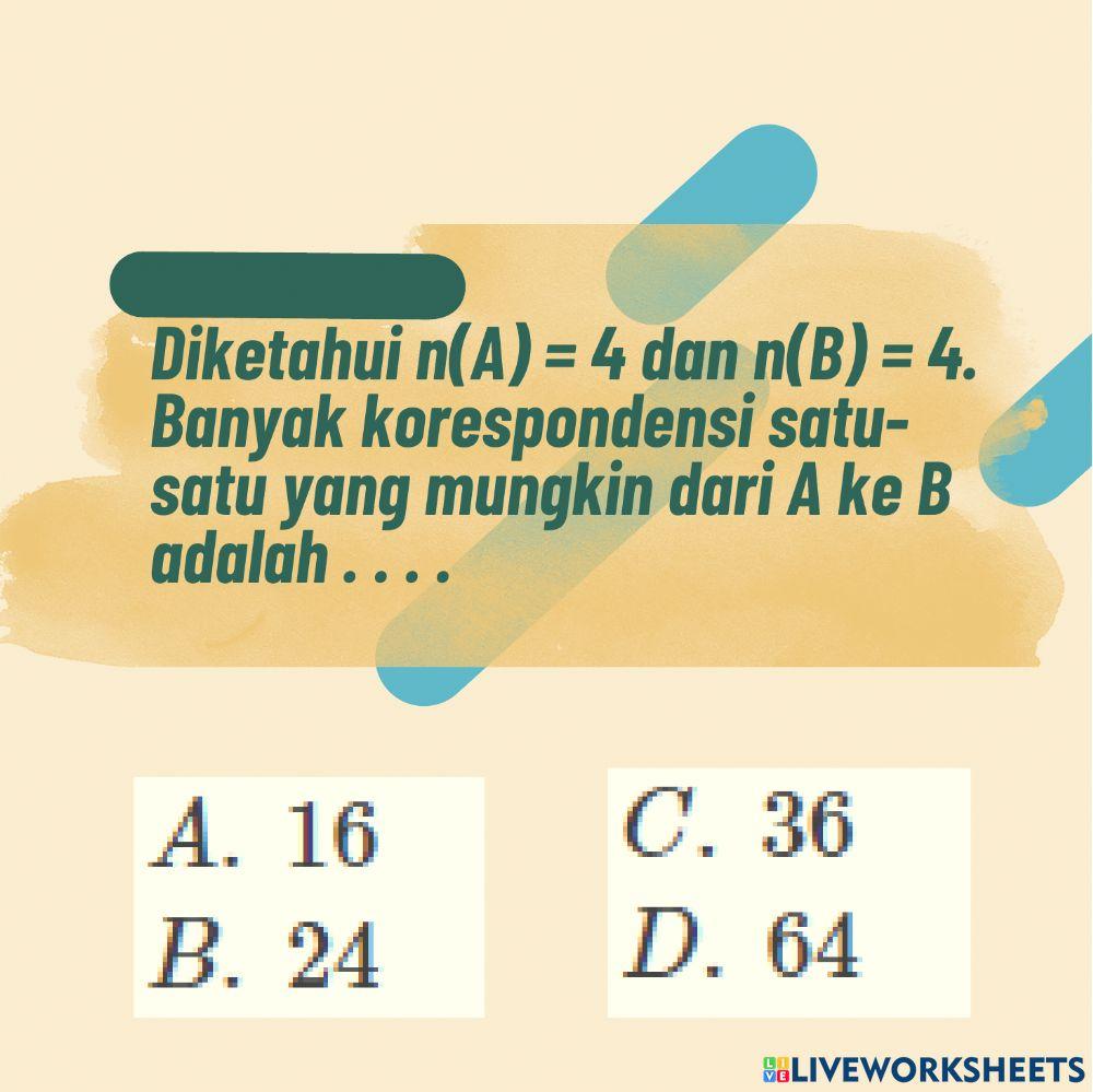 Soal pemetaan dan korespondensi