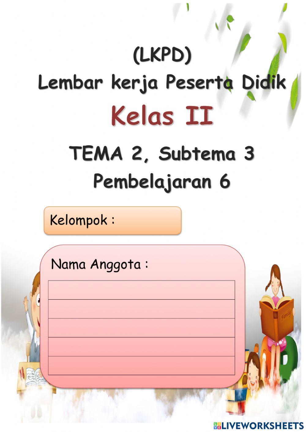 LKPD Perkalian Kelas 2 Tema 2 Pb 6