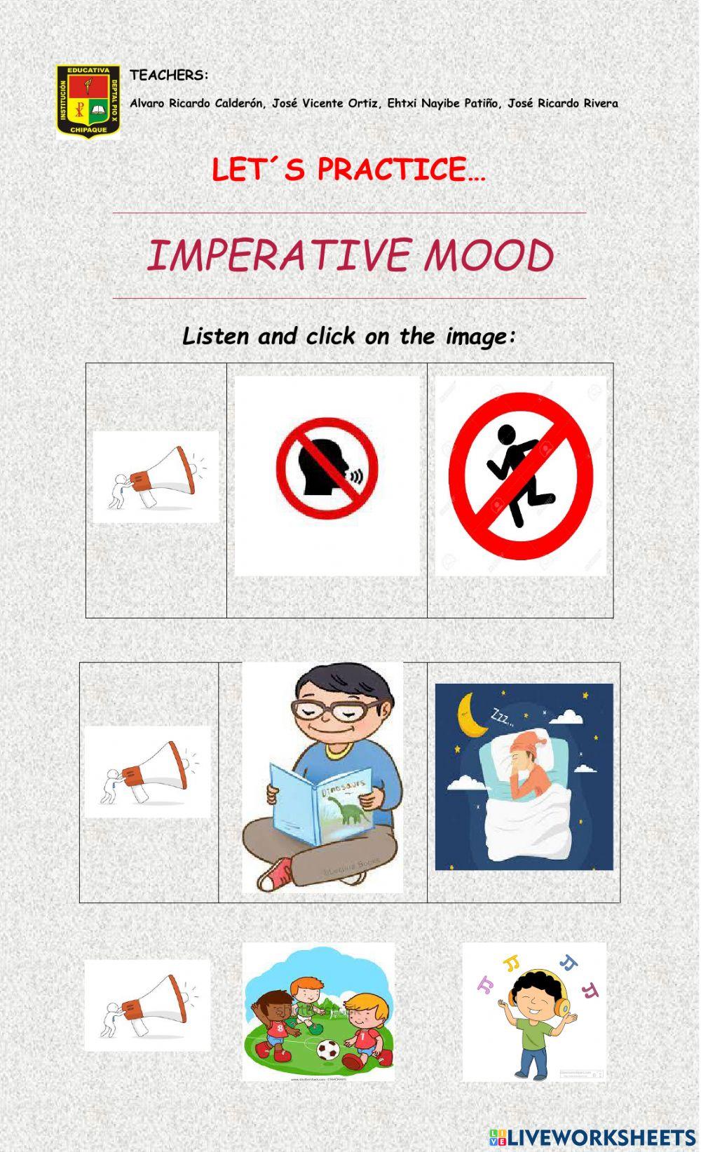 Grammar Worksheets : Imperative Mood