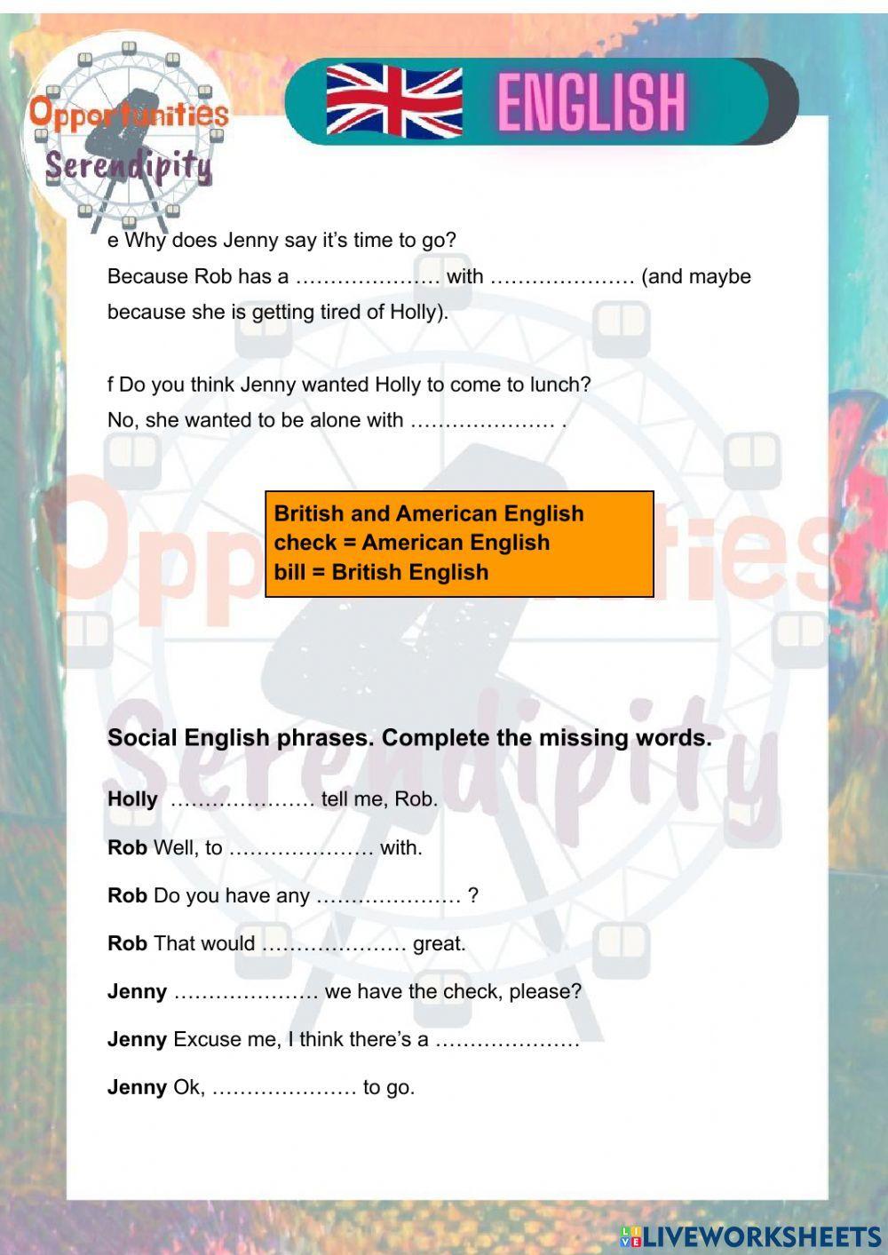 Practical english- restaurant problems