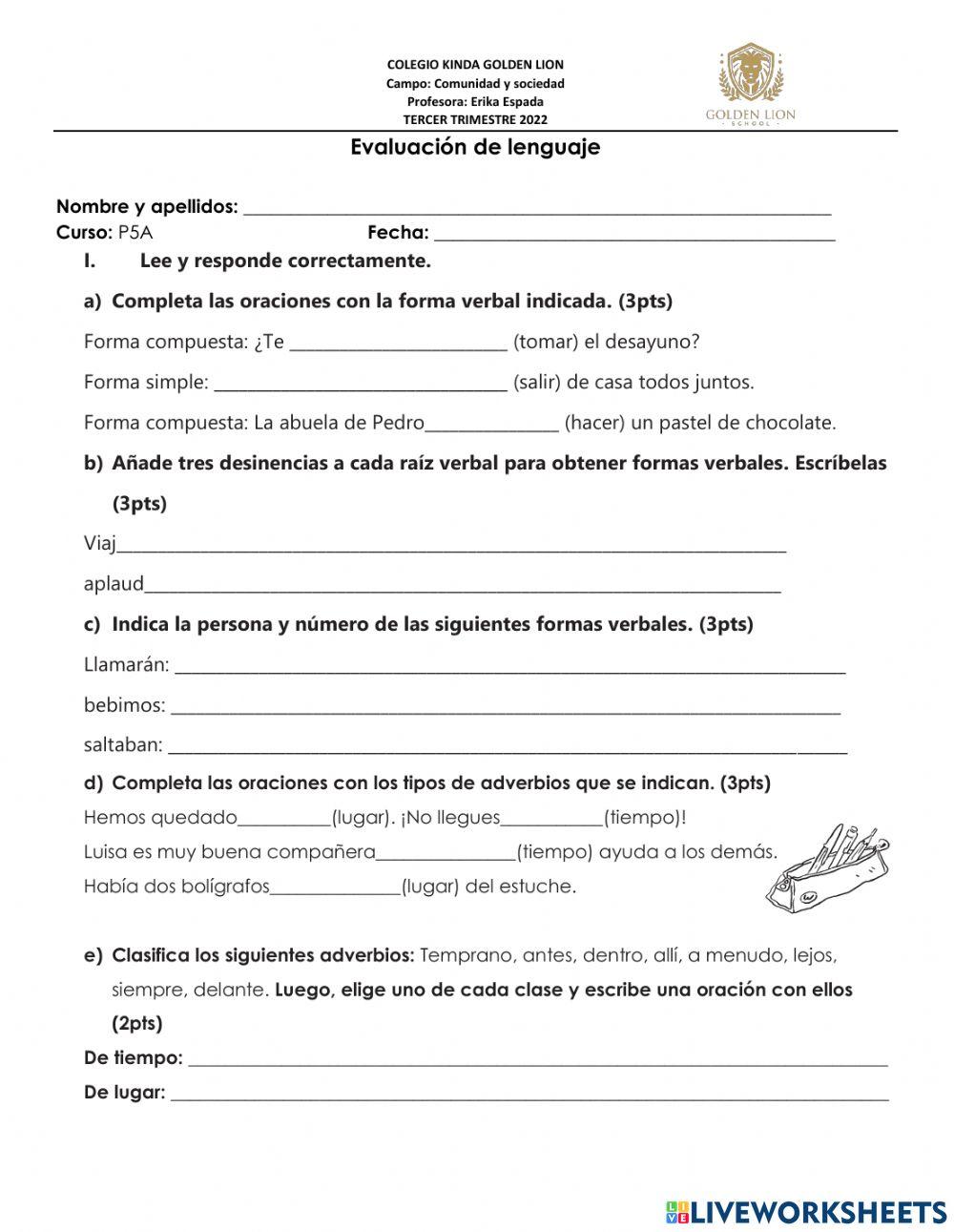 Examen del 3er trimestre