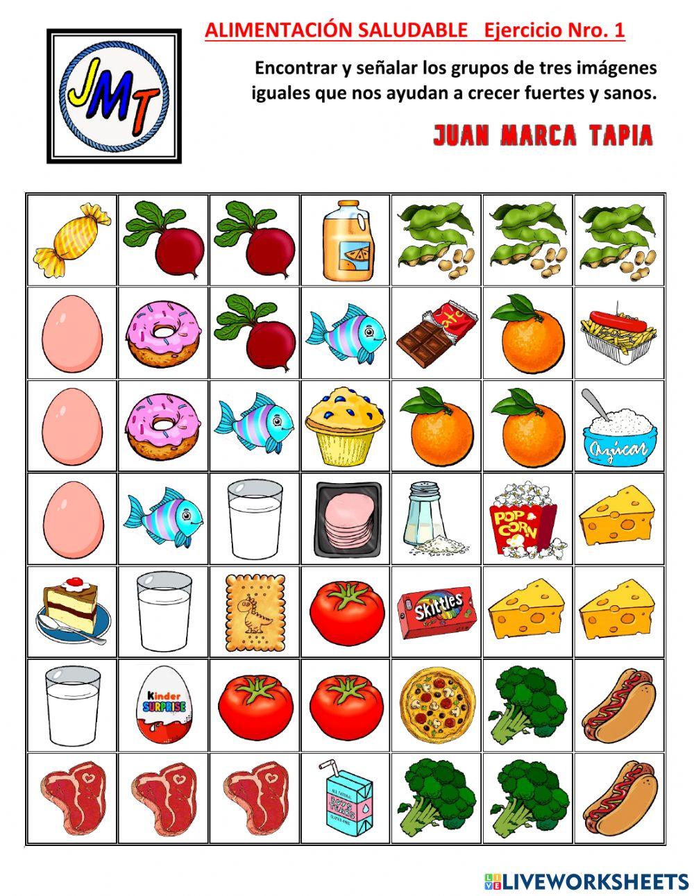 ALIMENTACIÓN SALUDABLE Y EL NÚMERO TRES. Ejercicios+Videos