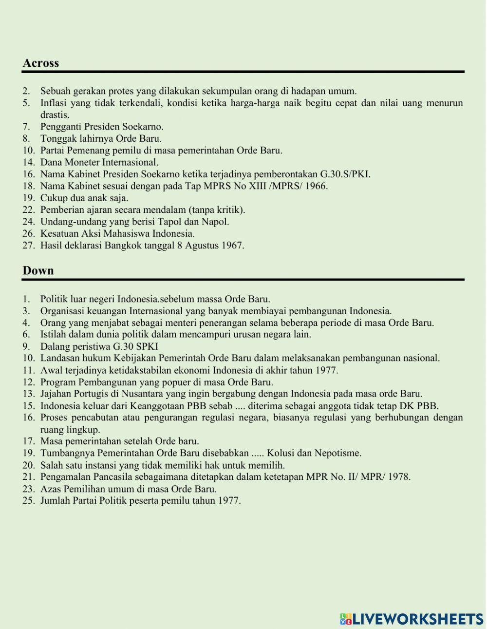 TTS Masa Pemerintahan Orde Baru