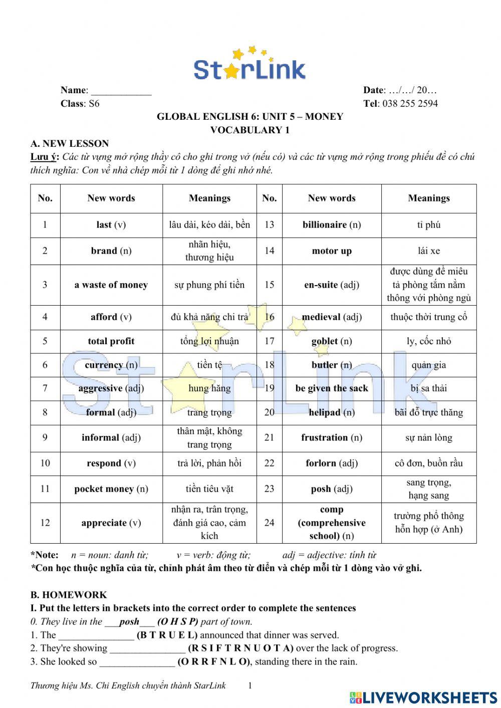 Foreign Teacher-S6-WEEK 14-U5-VOCAB 1