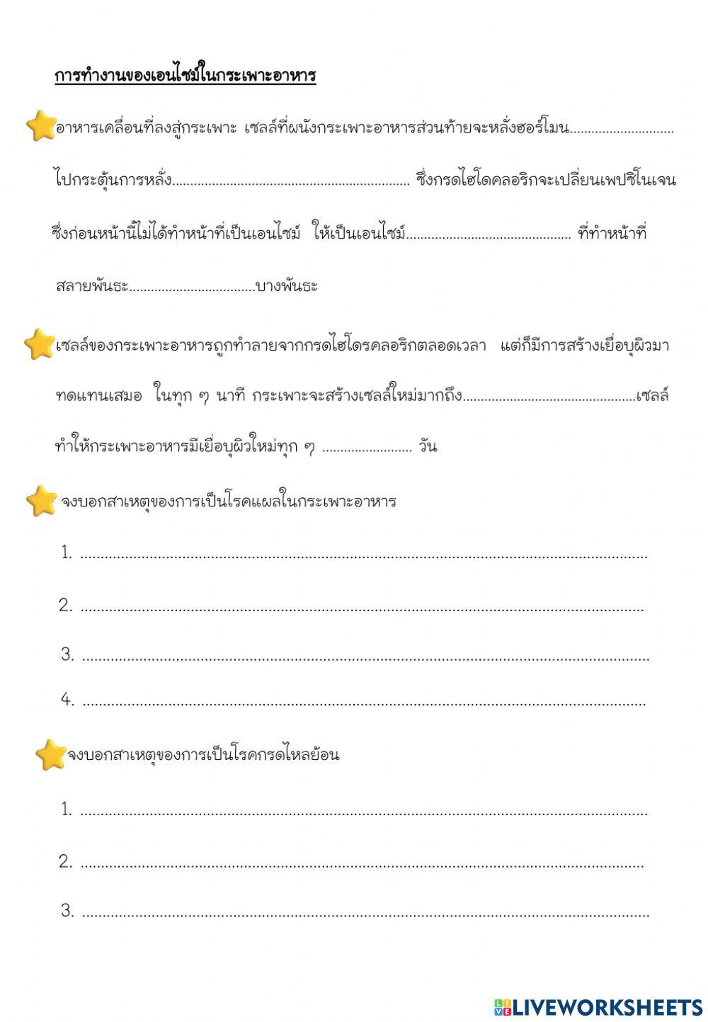 การย่อยในกระเพาะอาหารของคน