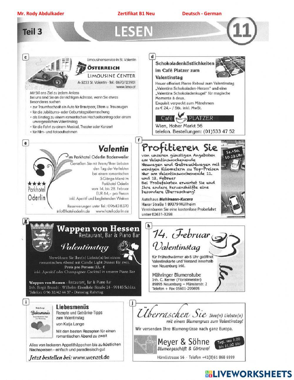 Zertifikat B1 Neu 15 Lesen 11