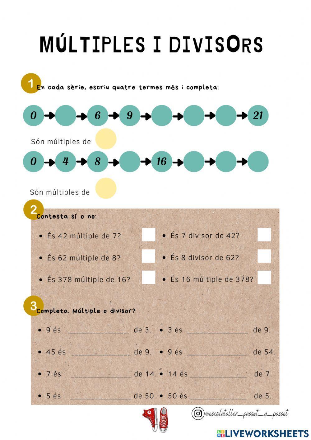 Múltiples i divisors