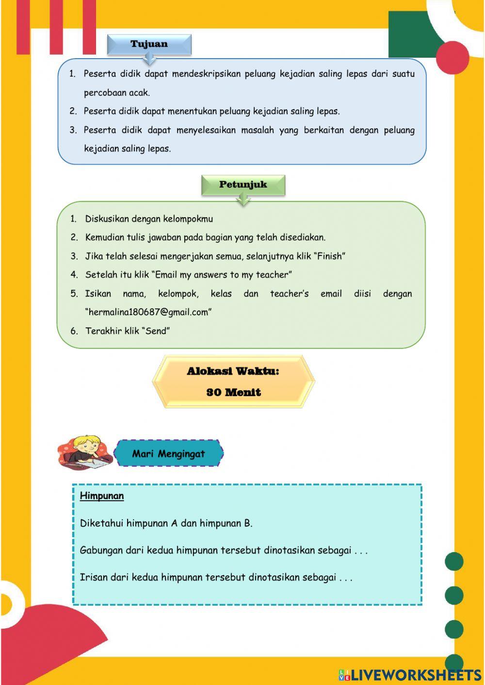 LKPD Peluang Kejadian Saling Lepas