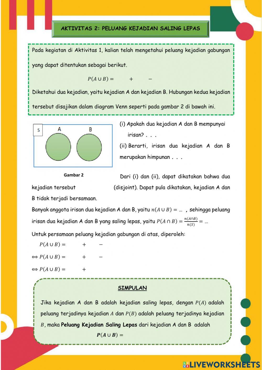 LKPD Peluang Kejadian Saling Lepas