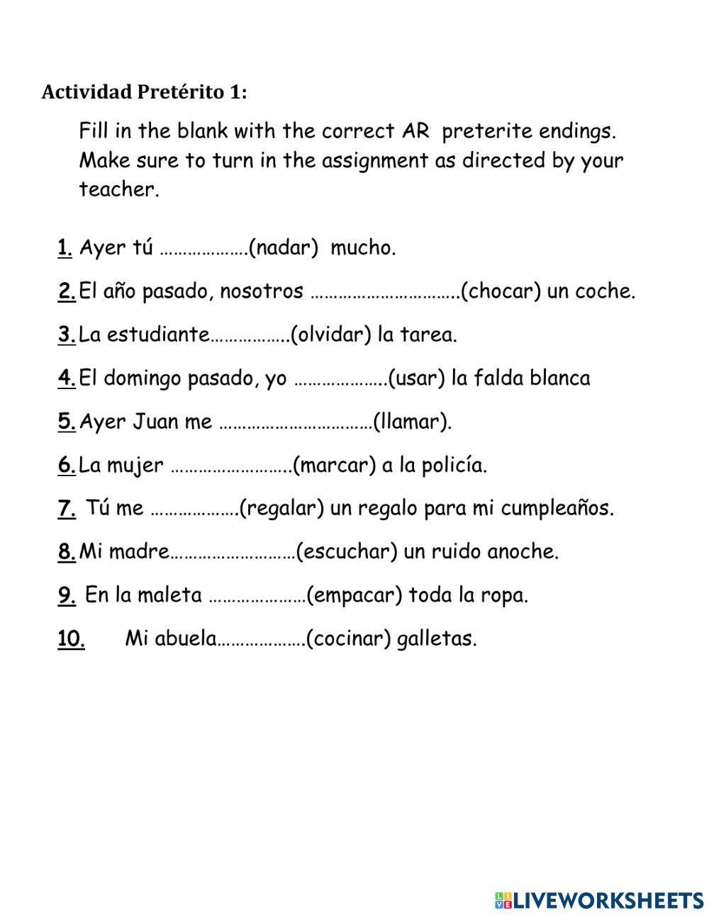 Ar Verbs Trabajar Worksheet Live Worksheets 54% OFF Ar Verbs Trabajar Worksheet Live Worksheets 54% OFF