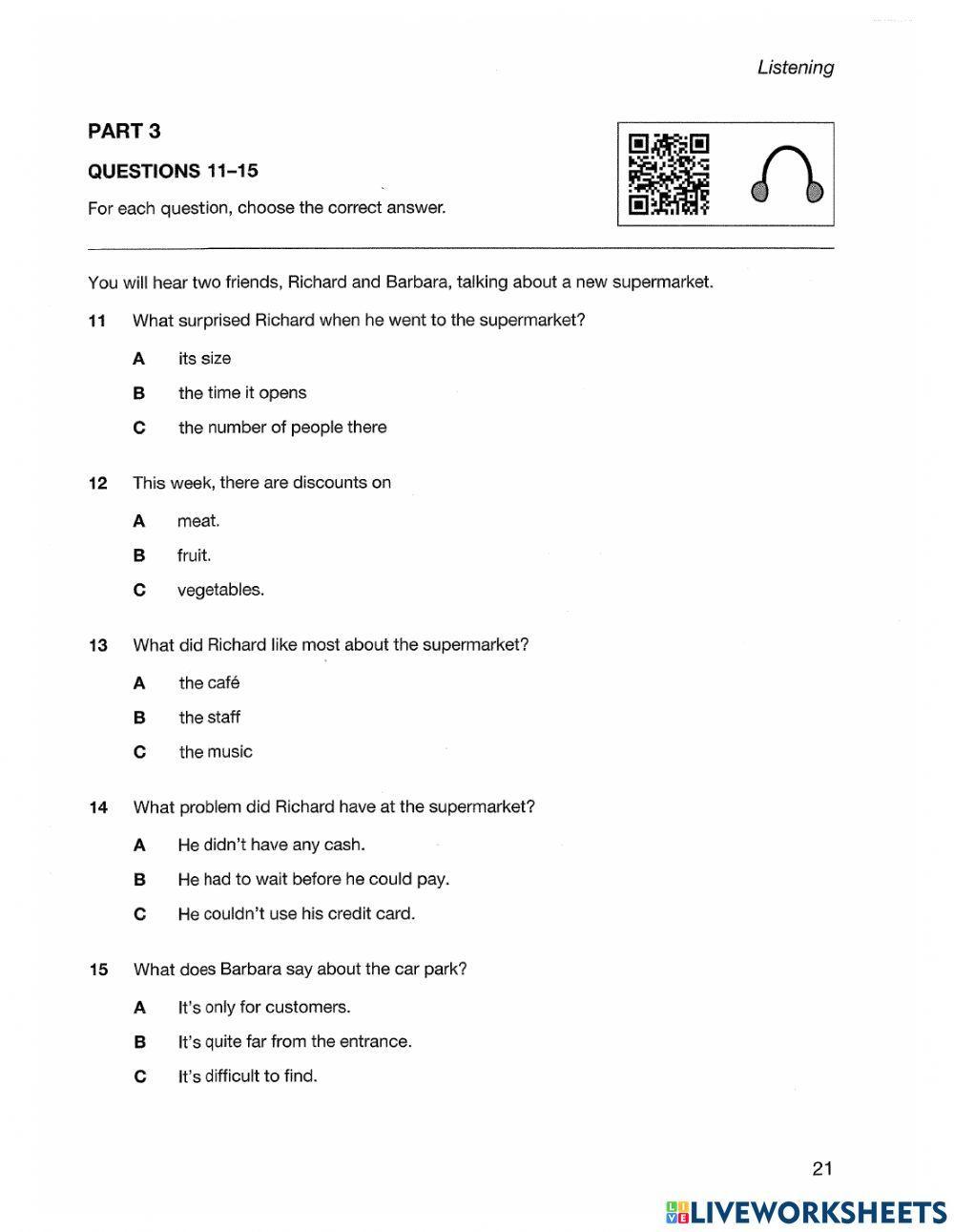 KET Authentic Listening Test 1