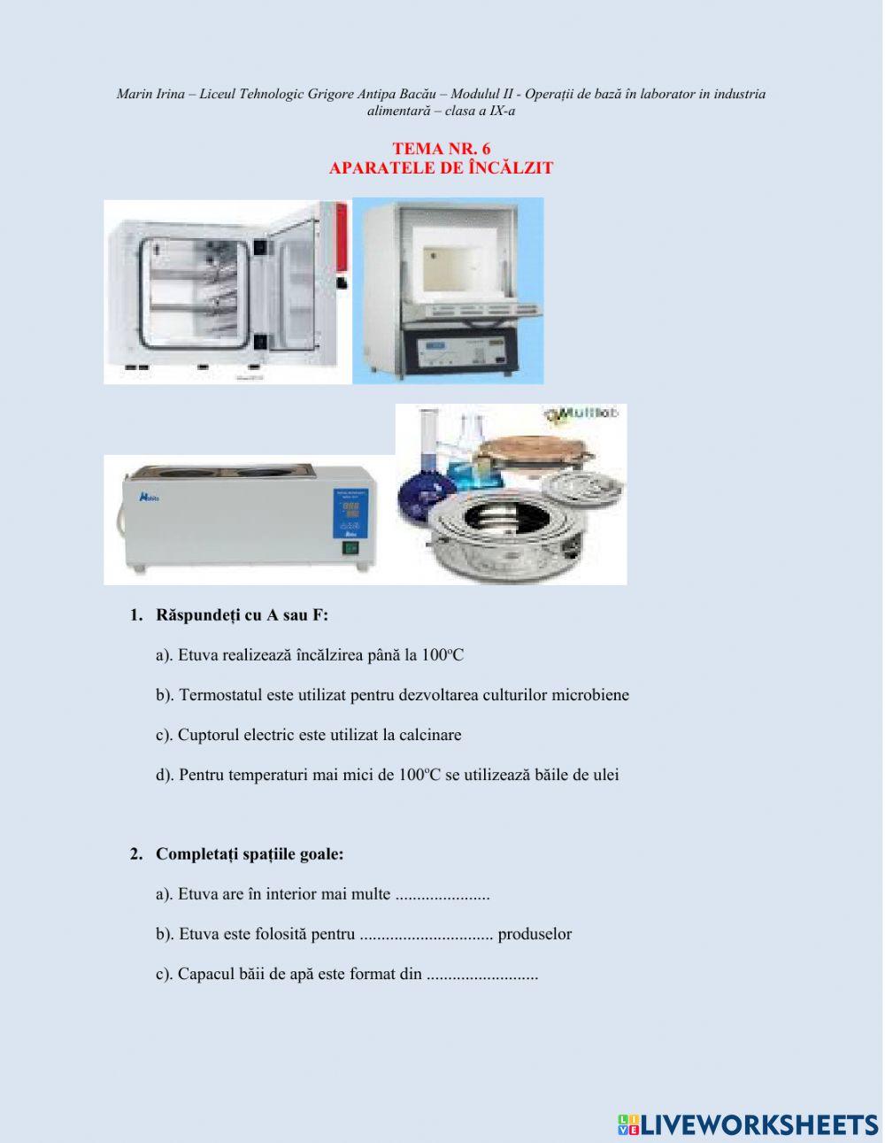 Tema 6 aparatele de încălzit