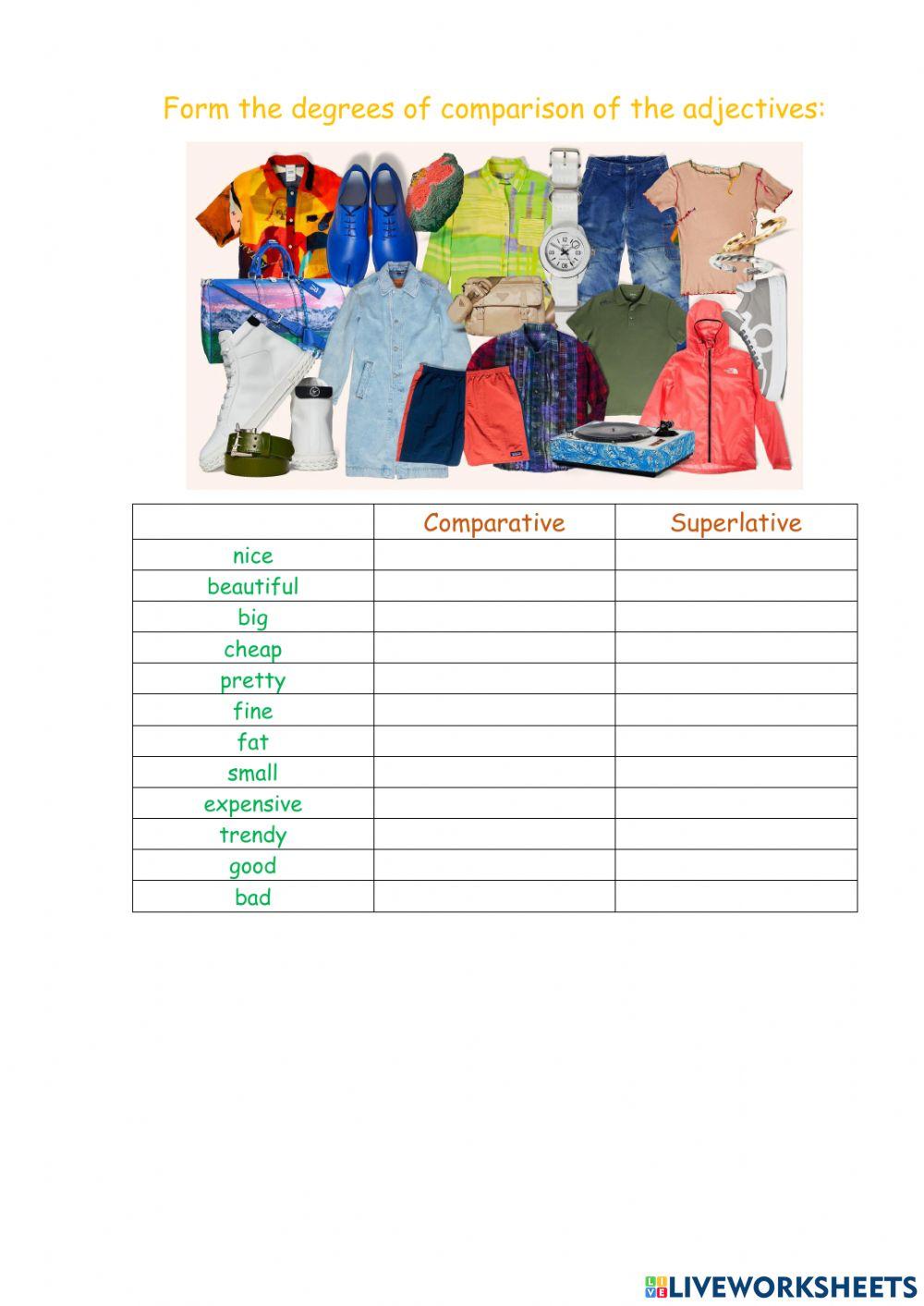 Comparatives and superlatives