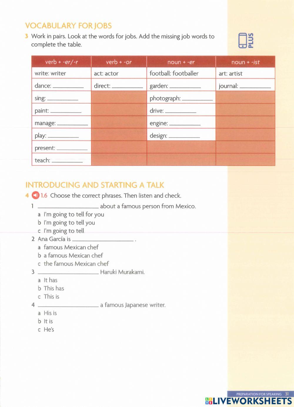 Unlock 1-Unit 1-HW-Speaking Tasks (Lesson 1.1)