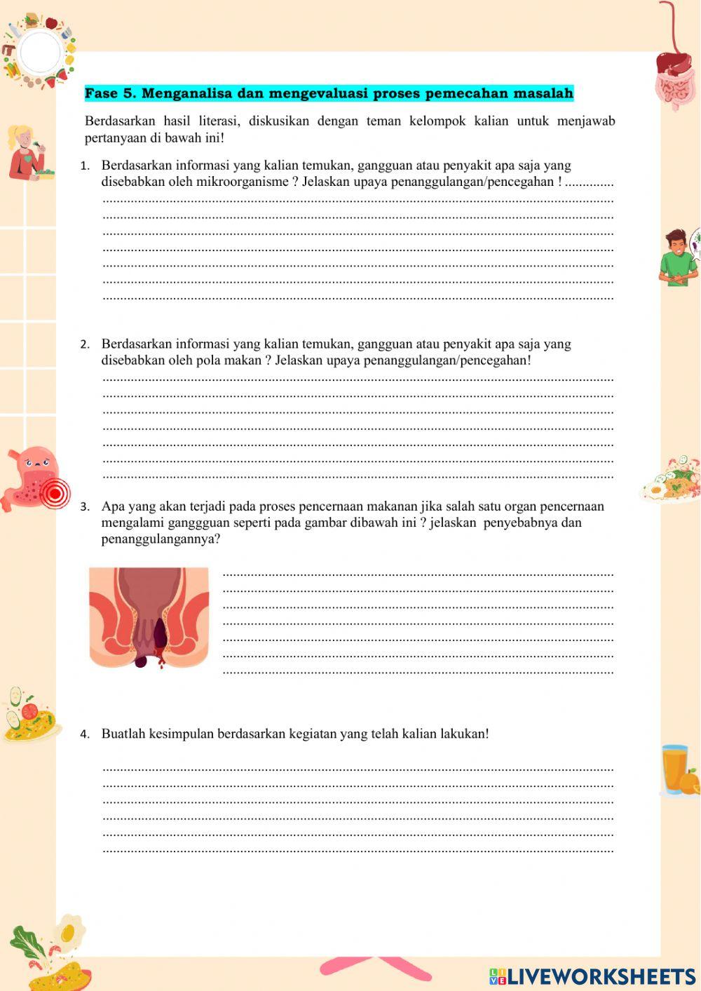 LKPD Penyakit dan gangguan sistem pencernaan