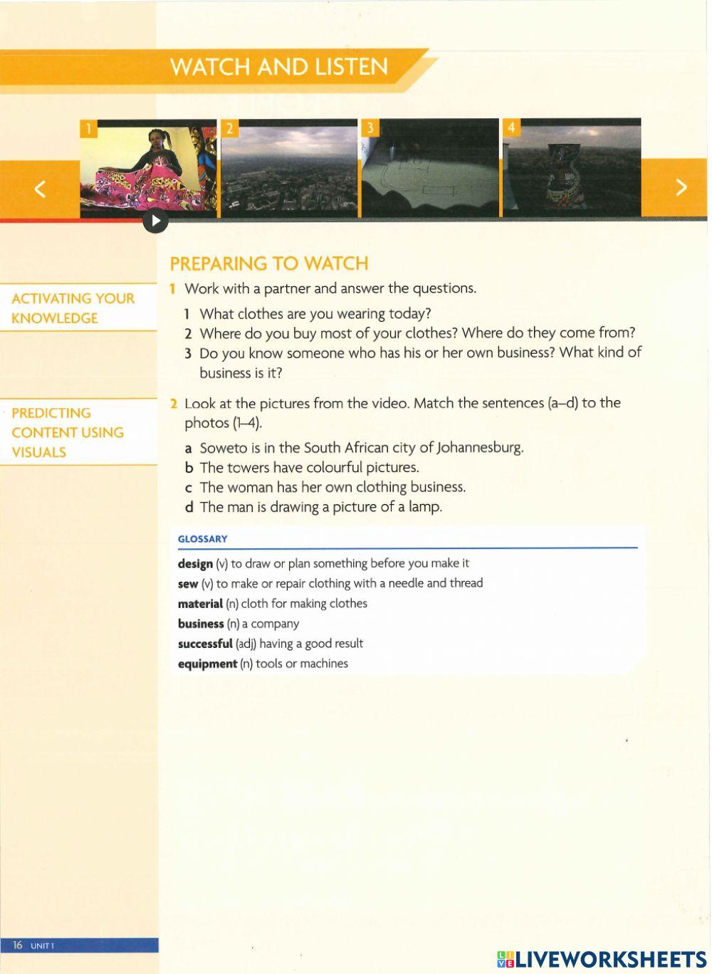 Unlock 1- Unit1-HW-Watch-Listen (Lesson 1.1)