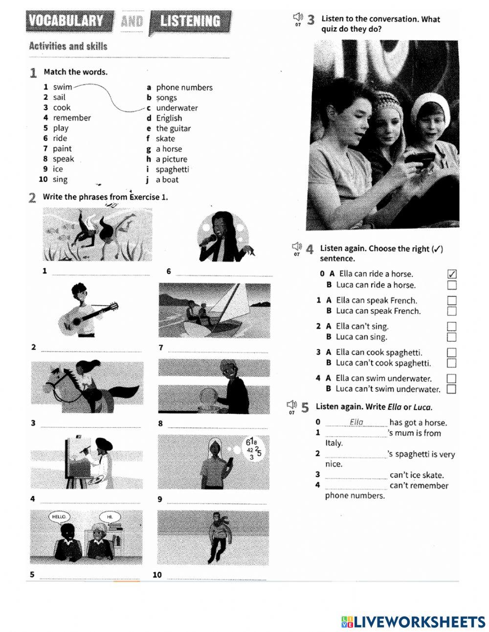 Prerare A1 u 5 Vocabulary