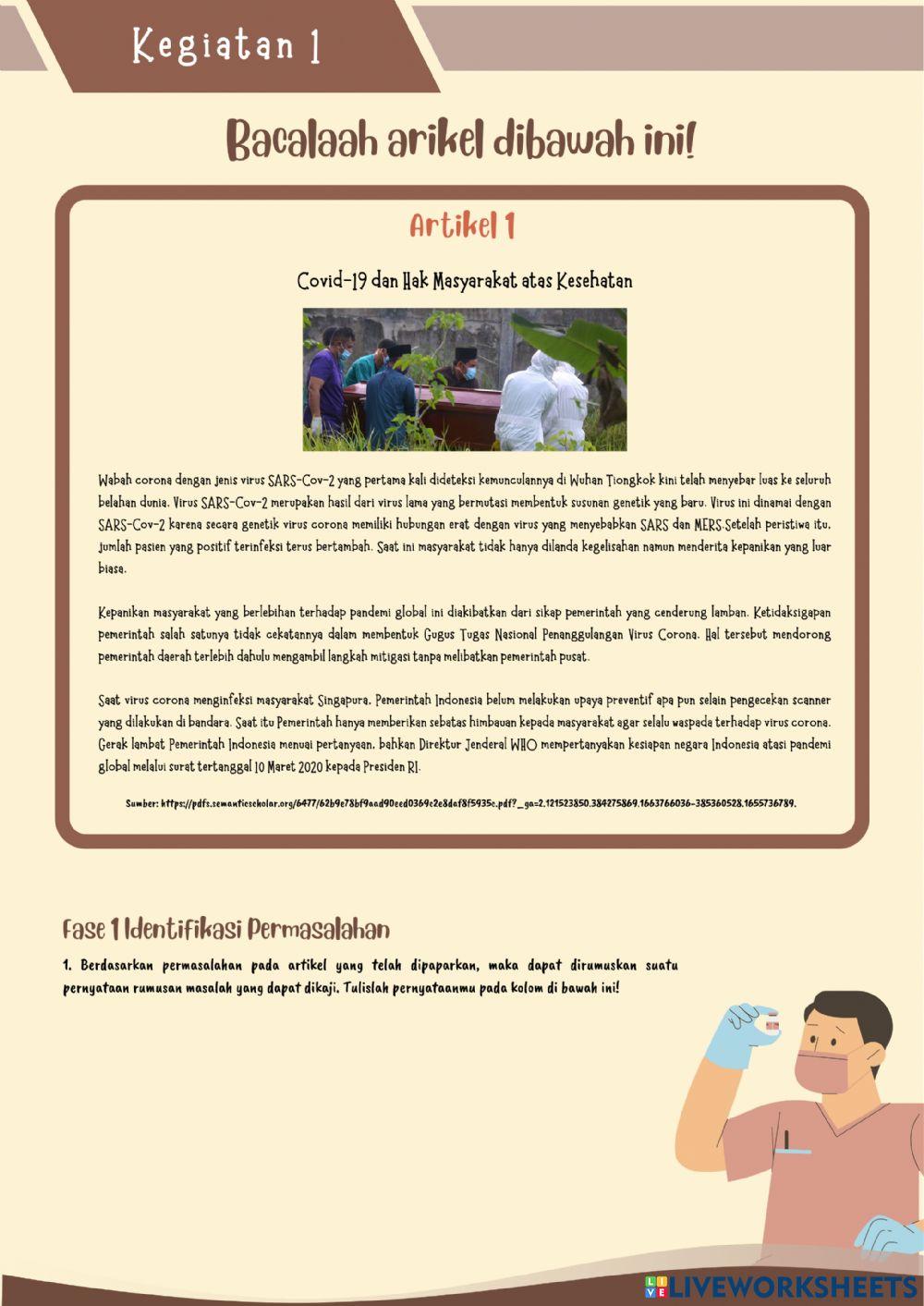 LKPD BERBASIS PROBLEM BASED LEARNING PADA SUB MATERI PENCEGAHAN VIRUS