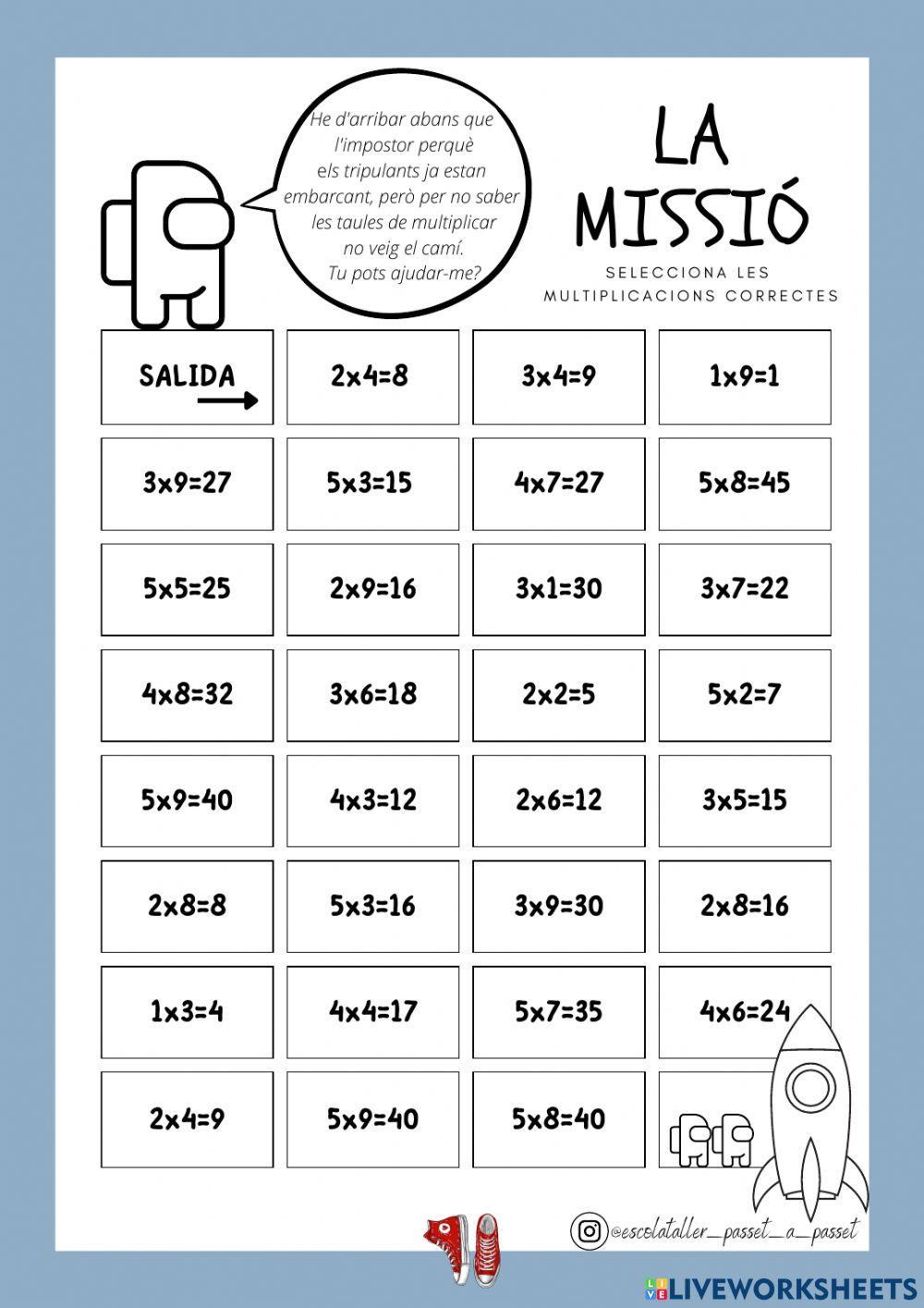 Taules de multiplicar