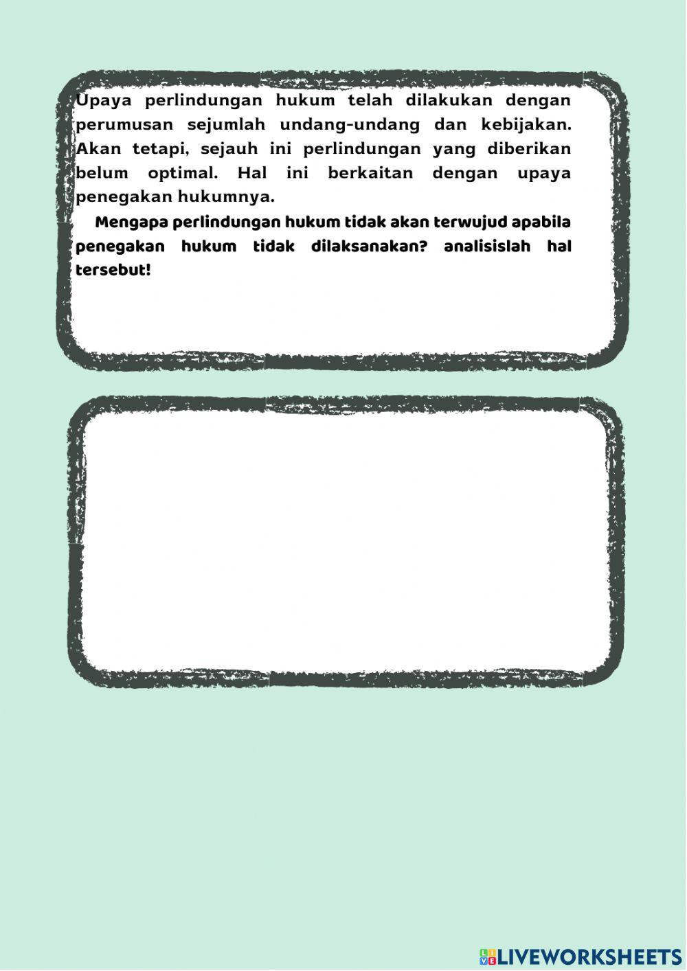 Soal perlindungan dan penegakan hukum