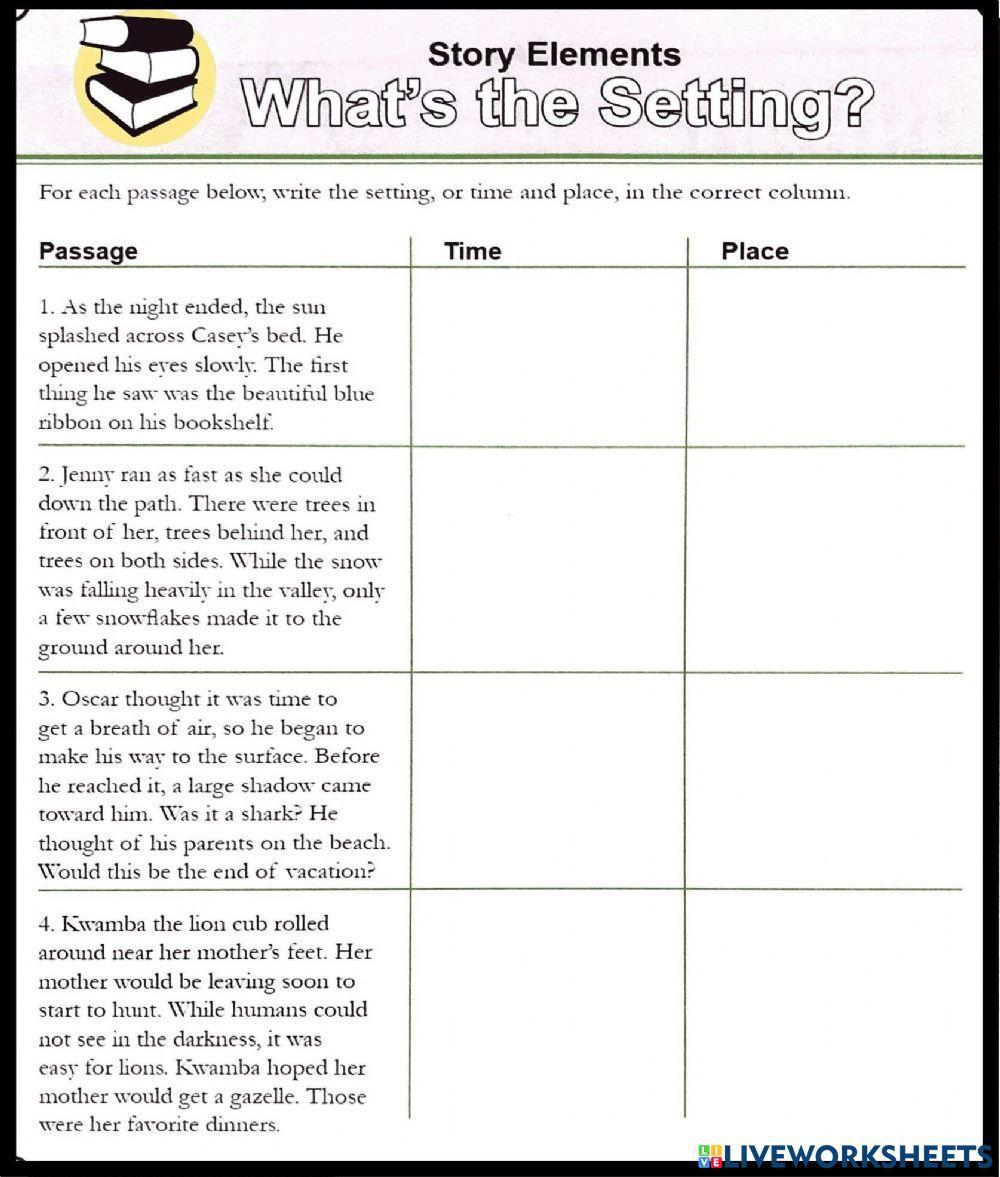 2210584 Elements of the Story MsJM LiveWorksheets