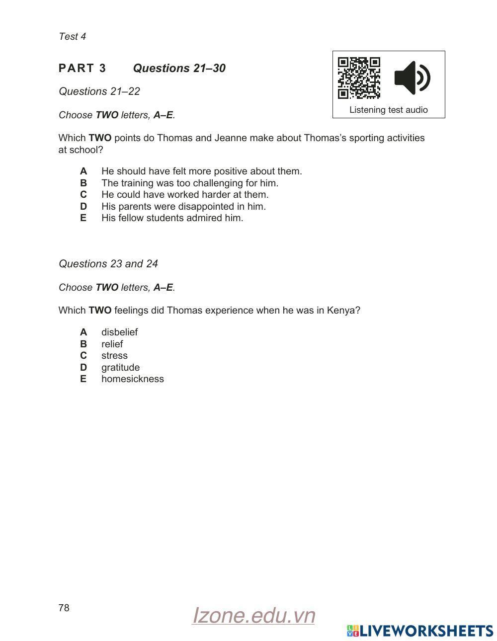 Cam 17 Listening Test 4