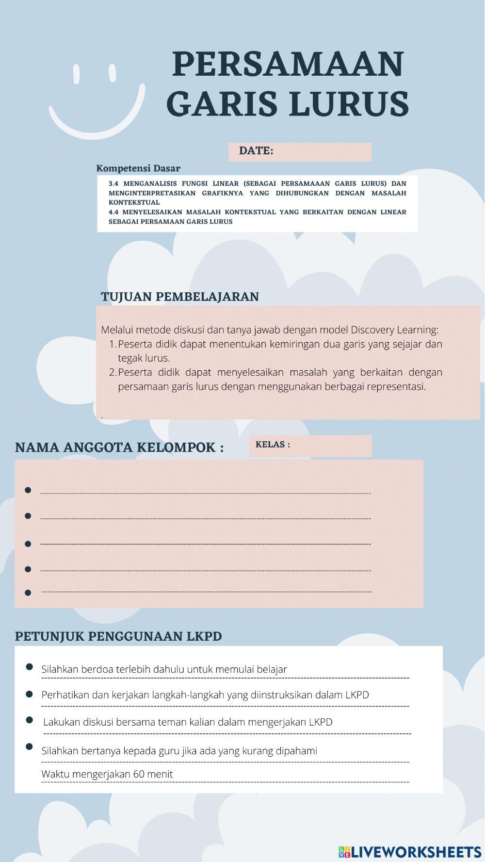 Persamaan Garis Lurus