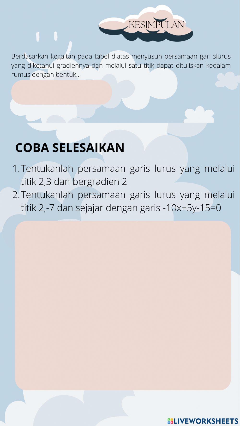 Persamaan Garis Lurus