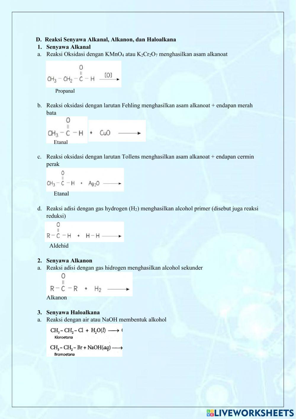 LKPD Senyawa Alkanal, Alkanon, dan Haloalkana