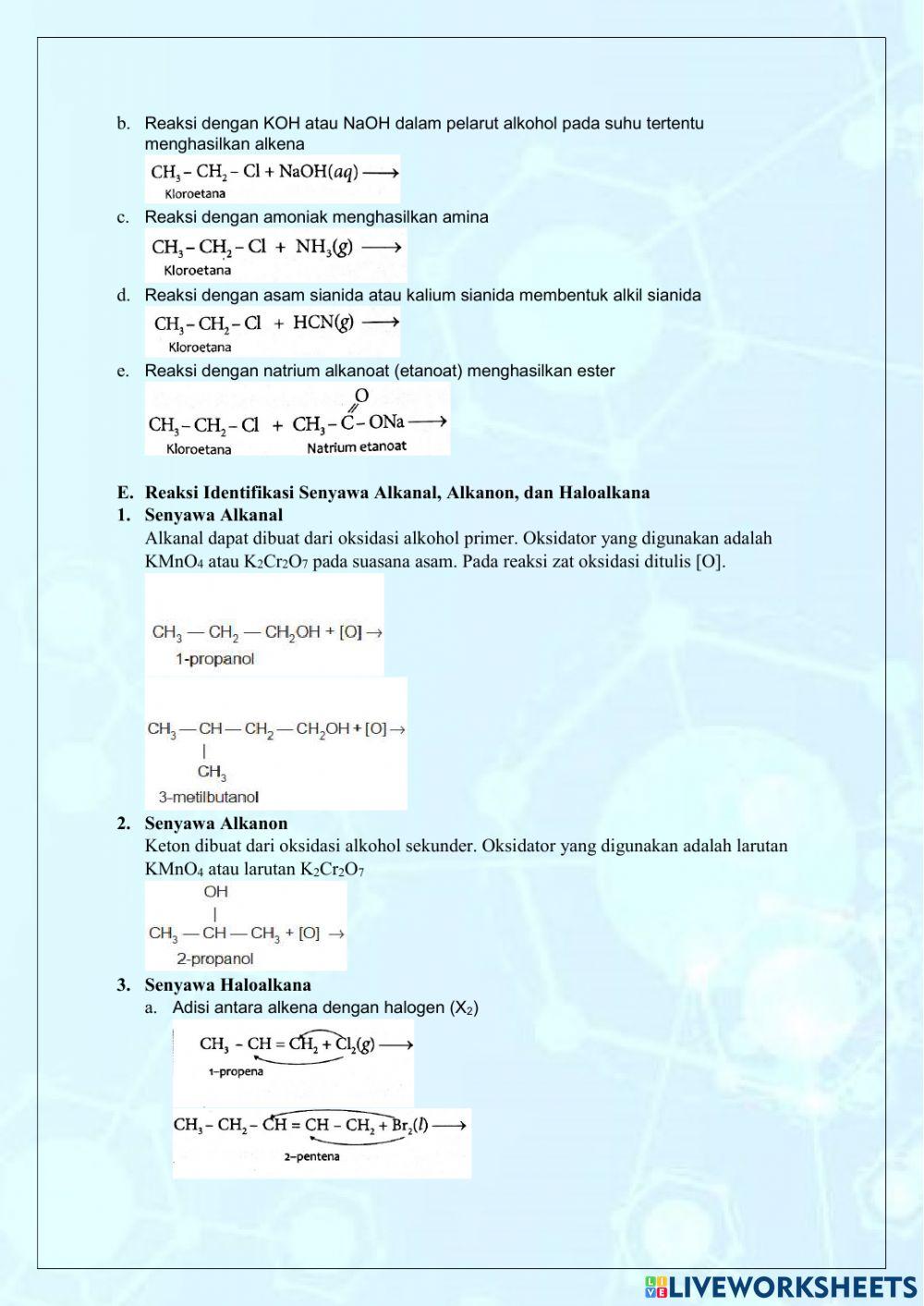 LKPD Senyawa Alkanal, Alkanon, dan Haloalkana