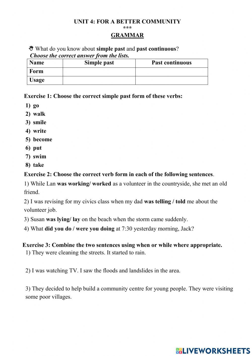 Unit 4-For a better community - Language