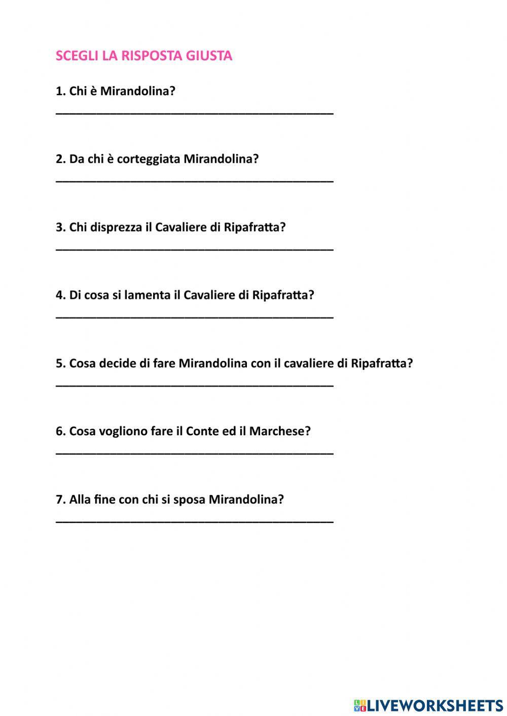 La locandiera Goldoni